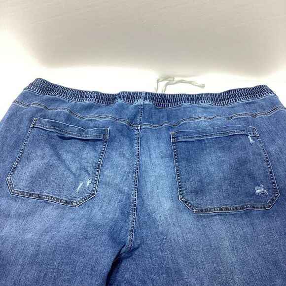 Lane Bryant Distressed Jeans Plus Size 34/36 Gathered Elastic Ankles - Picture 14 of 14